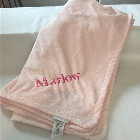 Pottery Barn Kids Other - Pottery Barn Kids Pink Plush Blanket “Marlow”